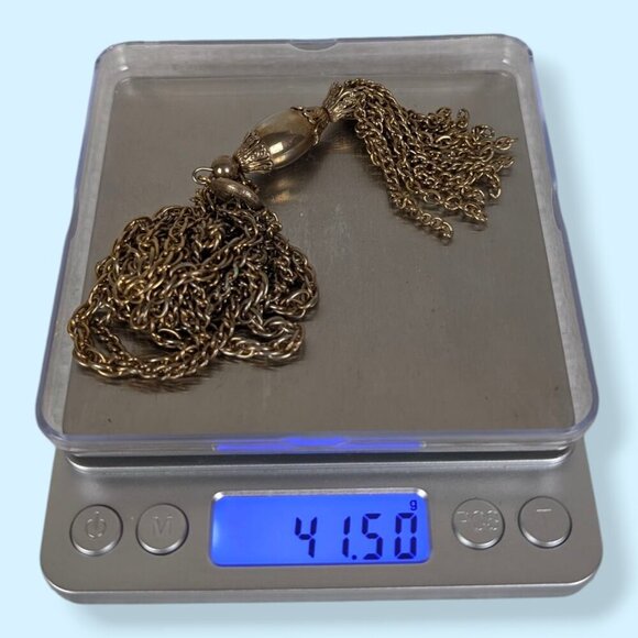 V. 2-Strand Chain Tassel Pendant Necklace - Picture 5 of 5